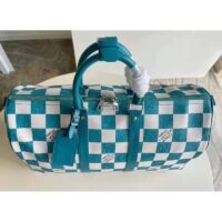 Louis Vuitton LV Unisex Keepall Bandoulière 45 Bag Teal Cowhide Leather