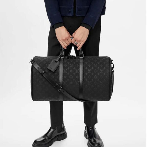 Louis Vuitton LV Unisex Keepall Bandoulière 50 Bag Black Taurillon Monogram Leather (1)