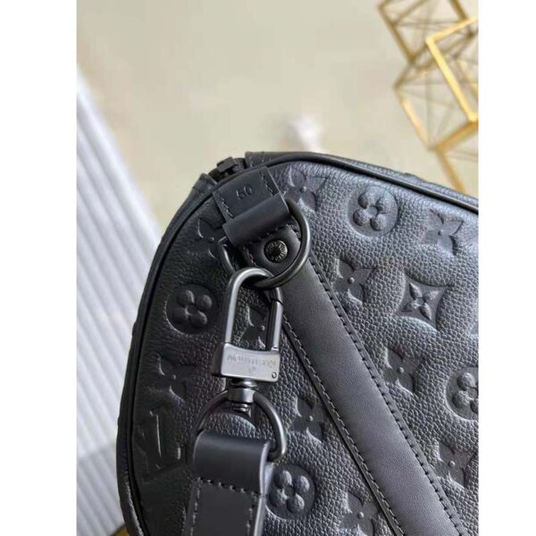 Louis Vuitton LV Unisex Keepall Bandoulière 50 Bag Black Taurillon Monogram Leather (10)