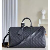 Louis Vuitton LV Unisex Keepall Bandoulière 50 Bag Black Taurillon Monogram Leather