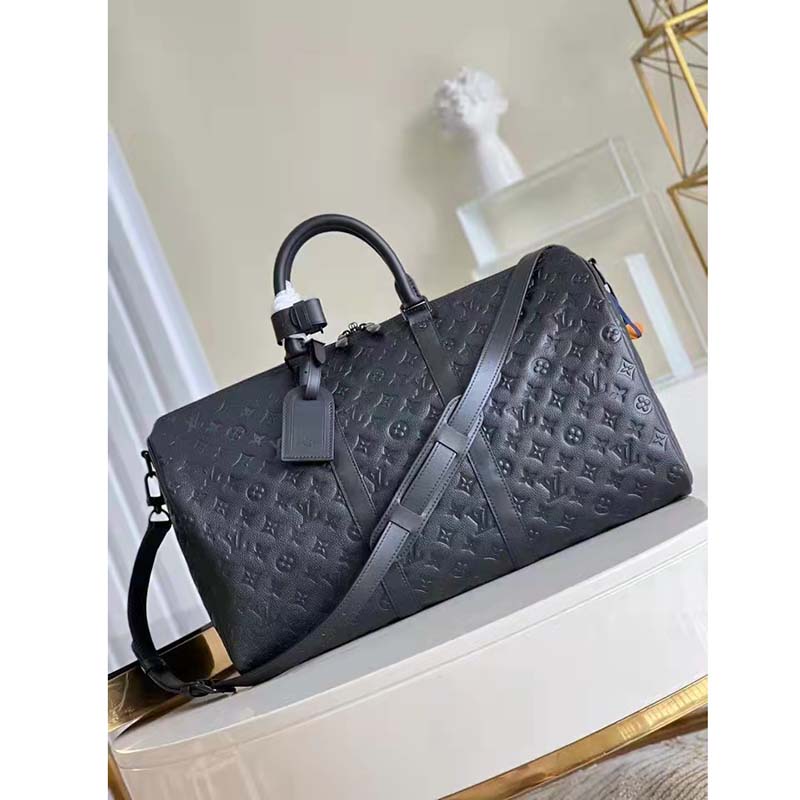 Louis Vuitton Keepall Bandouliere 50 Black/Black in Taurillon Monogram  Leather with Black-tone - US