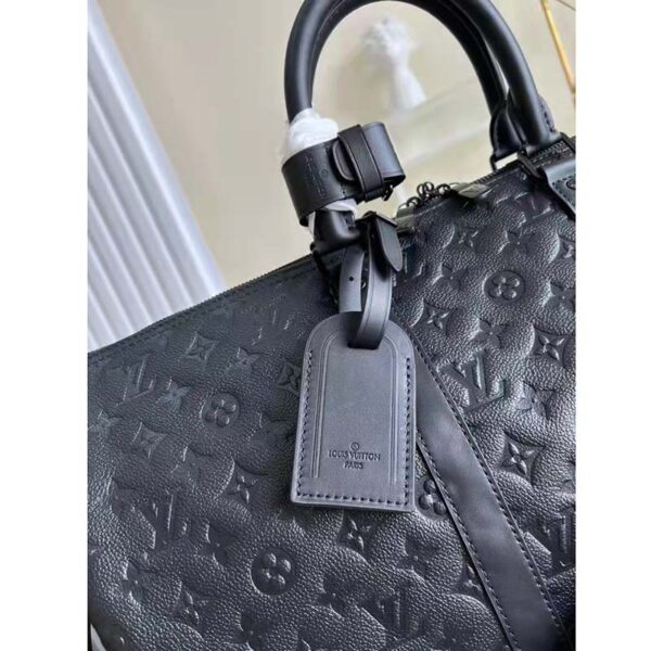 Louis Vuitton LV Unisex Keepall Bandoulière 50 Bag Black Taurillon Monogram Leather (13)