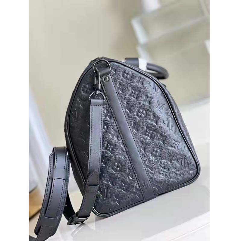 Louis Vuitton Keepall Monogram Bandouliere 50 Black in Taurillon