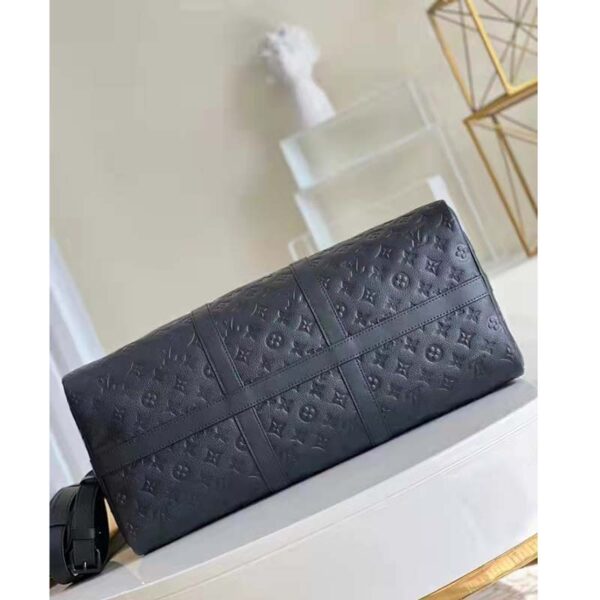 Louis Vuitton LV Unisex Keepall Bandoulière 50 Bag Black Taurillon Monogram Leather (16)