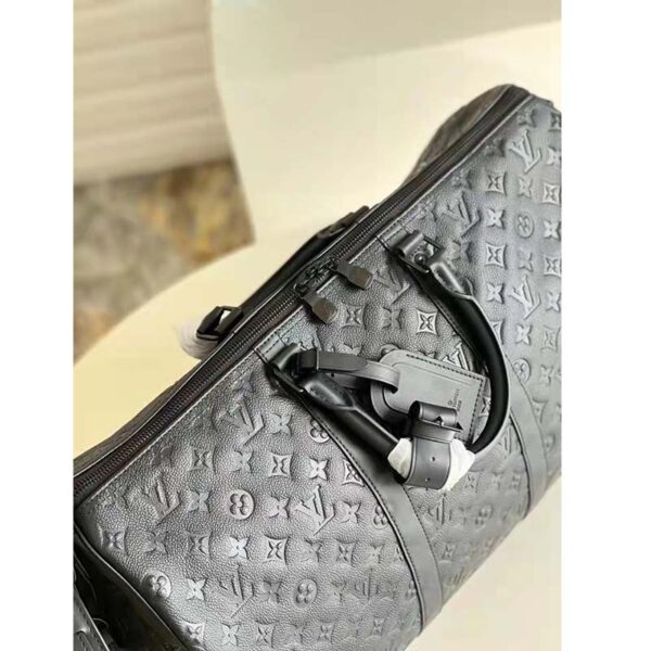 Louis Vuitton LV Unisex Keepall Bandoulière 50 Bag Black Taurillon Monogram Leather (17)