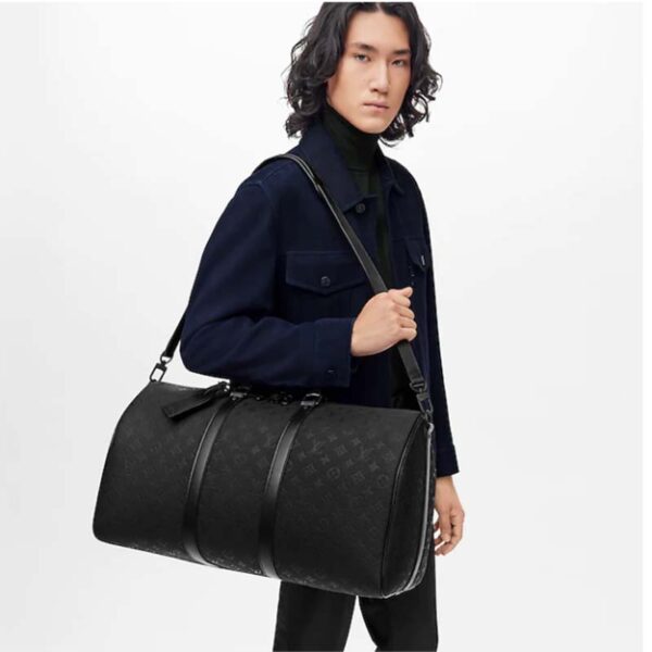 Louis Vuitton LV Unisex Keepall Bandoulière 50 Bag Black Taurillon