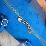 Louis Vuitton LV Unisex Keepall Bandoulière 50 Blue Taiga Cowhide Leather Monogram Eclipse Coated Canvas – Bild 9