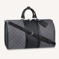 Louis Vuitton LV Unisex Keepall Bandoulière 50 Monogram Eclipse Reverse Coated Canvas