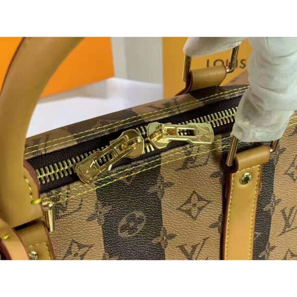 Louis Vuitton LV Unisex Keepall Bandoulière 50 Travel Bag Brown Canvas (11)