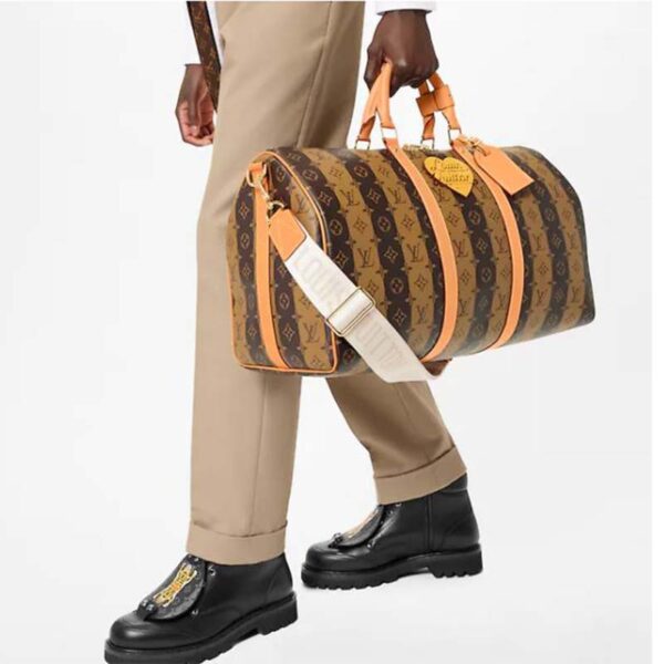 Louis Vuitton LV Unisex Keepall Bandoulière 50 Travel Bag Brown Canvas (2)