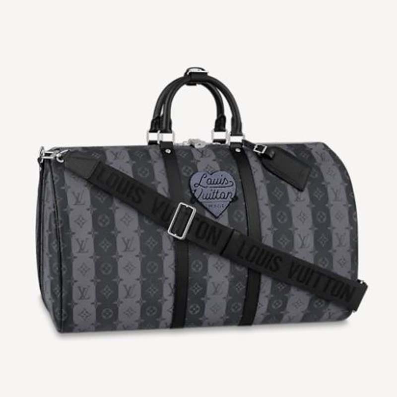 Louis Vuitton Keepall Bandoulière 55 Grey Monogram Eclipse