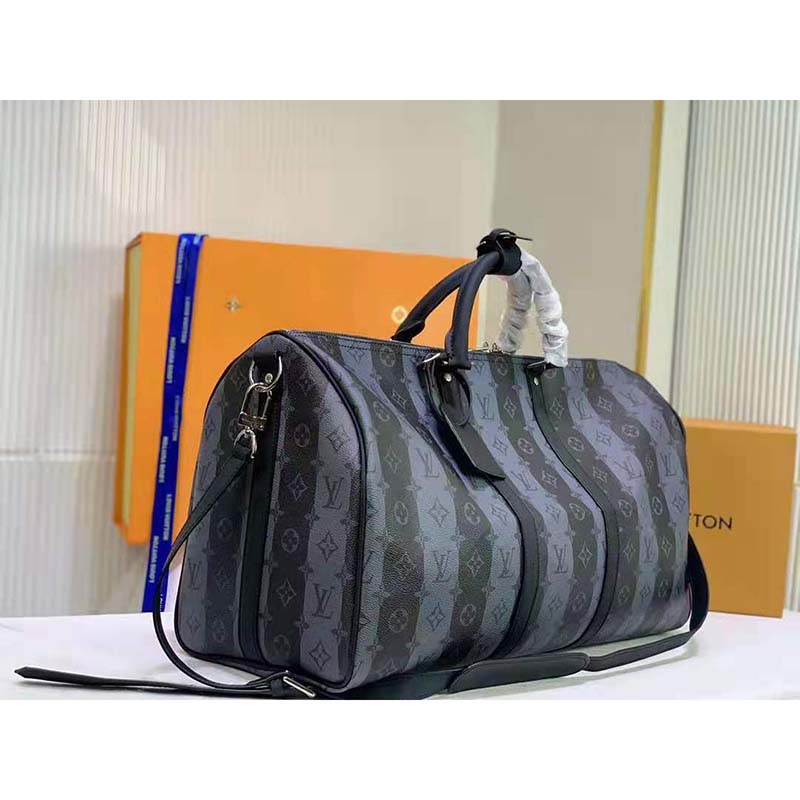 Louis Vuitton x Nigo Keepall Bandouliere 55 Monogram Stripes Eclipse