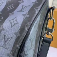 Louis Vuitton LV Unisex Keepall Bandoulière 55 Travel Bag Monogram Stripes Eclipse Coated Canvas