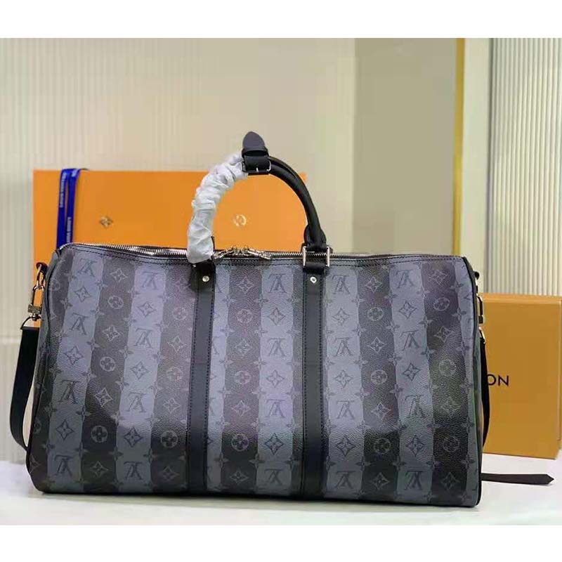 Louis Vuitton x Nigo Keepall Bandouliere 55 Monogram Stripes Eclipse