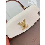 Louis Vuitton LV Unisex Lockme Ever BB Handbag Brown White Calfskin - Image 9