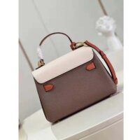 Louis Vuitton LV Unisex Lockme Ever BB Handbag Brown White Calfskin