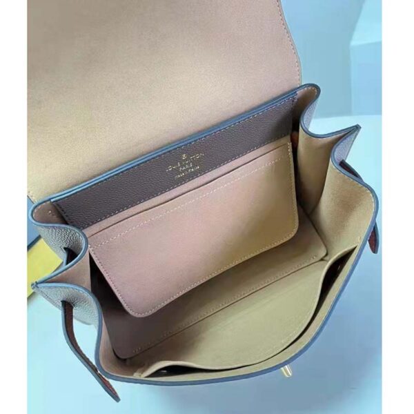 Louis Vuitton LV Unisex Lockme Ever BB Handbag Brown White Calfskin (9)
