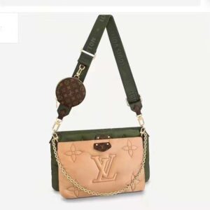 Louis Vuitton LV Unisex Maxi Multi Pochette Accessoires Handbag Green Beige