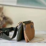 Louis Vuitton LV Unisex Maxi Multi Pochette Accessoires Handbag Green Beige - Image 3