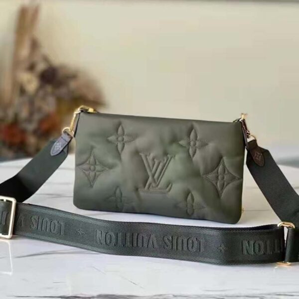 Louis Vuitton LV Unisex Maxi Multi Pochette Accessoires Handbag Green Beige (5)