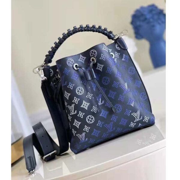 Louis Vuitton LV Unisex Muria Tote Bag Navy Blue Calfskin (1)