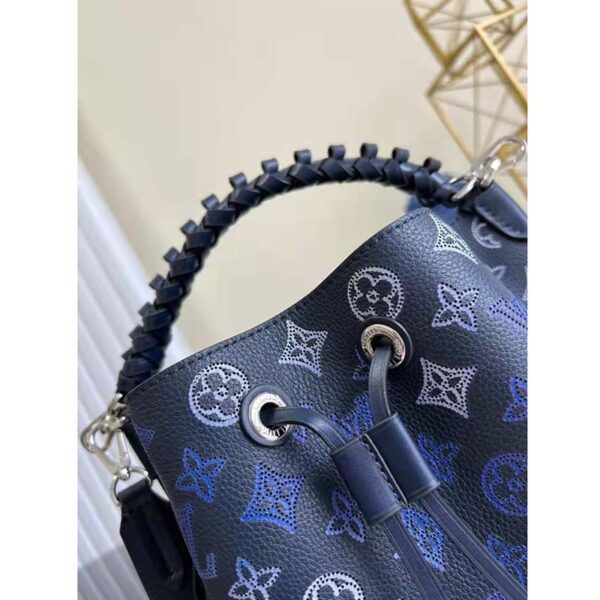Louis Vuitton LV Unisex Muria Tote Bag Navy Blue Calfskin (2)