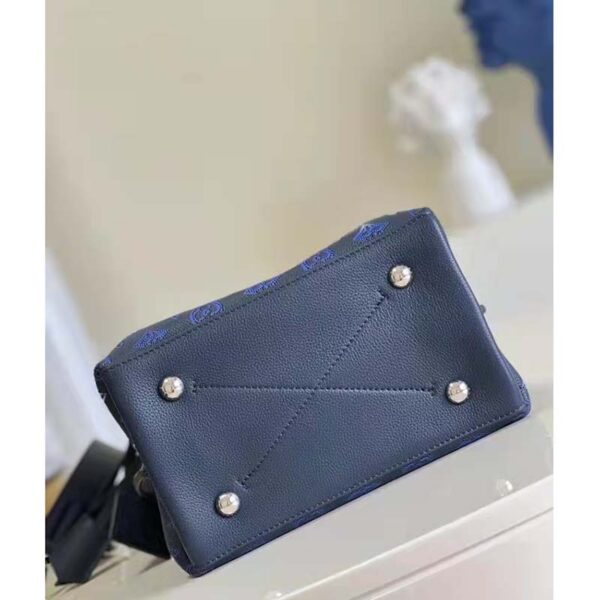 Louis Vuitton LV Unisex Muria Tote Bag Navy Blue Calfskin (9)