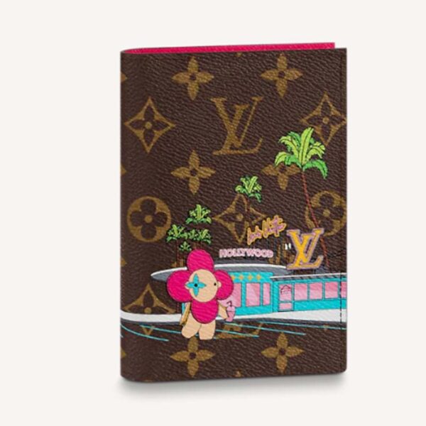 Louis Vuitton LV Unisex Passport Cover Pink Monogram Coated Canvas