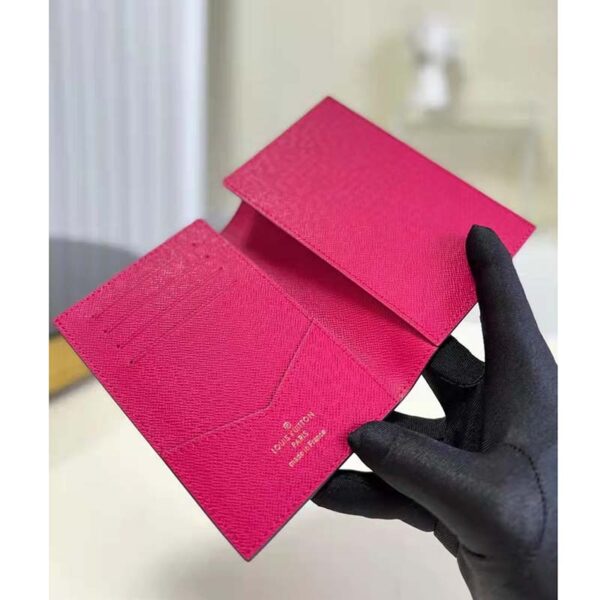 Louis Vuitton LV Unisex Passport Cover Pink Monogram Coated Canvas (6)