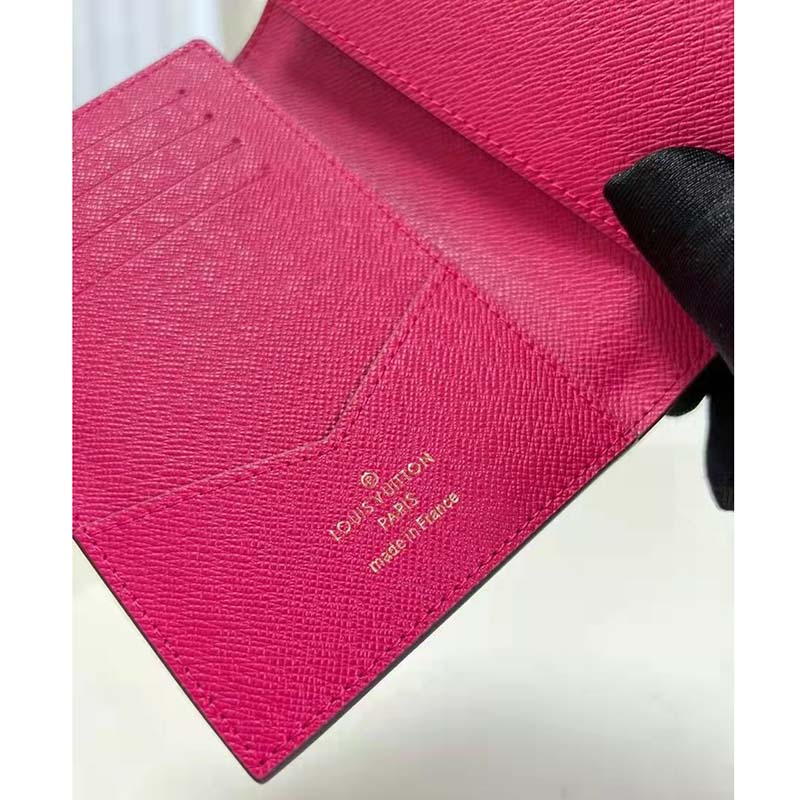 Louis Vuitton LV Unisex Passport Cover Pink Monogram Coated Canvas