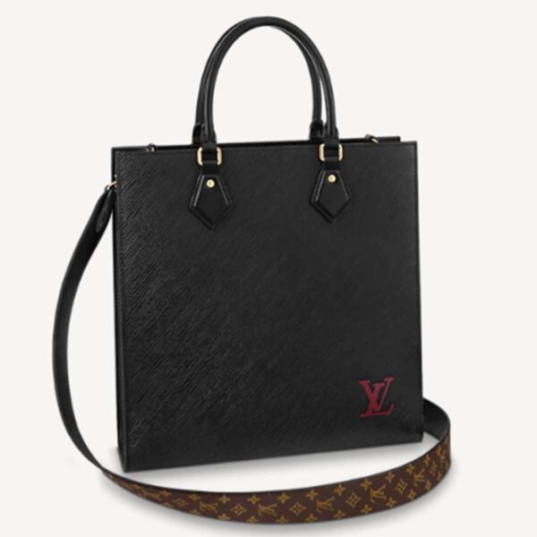Louis Vuitton LV Unisex Sac Plat PM Black Epi Grained Cowhide Leather