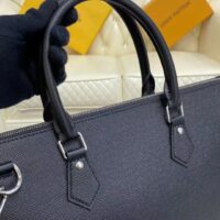 Louis Vuitton LV Unisex Slim Briefcase Black Taiga Cowhide Leather (1)