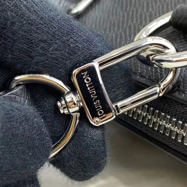 Louis Vuitton LV Unisex Slim Briefcase Black Taiga Cowhide Leather (14)