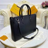 Louis Vuitton LV Unisex Slim Briefcase Black Taiga Cowhide Leather (1)