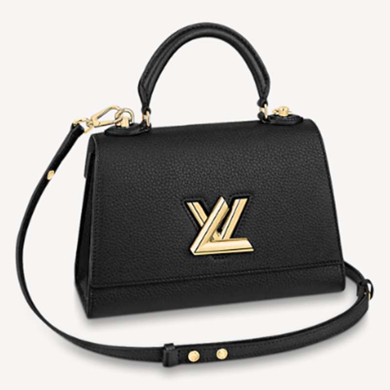 LOUIS VUITTON Taurillon Twist One Handle PM Black 1290197