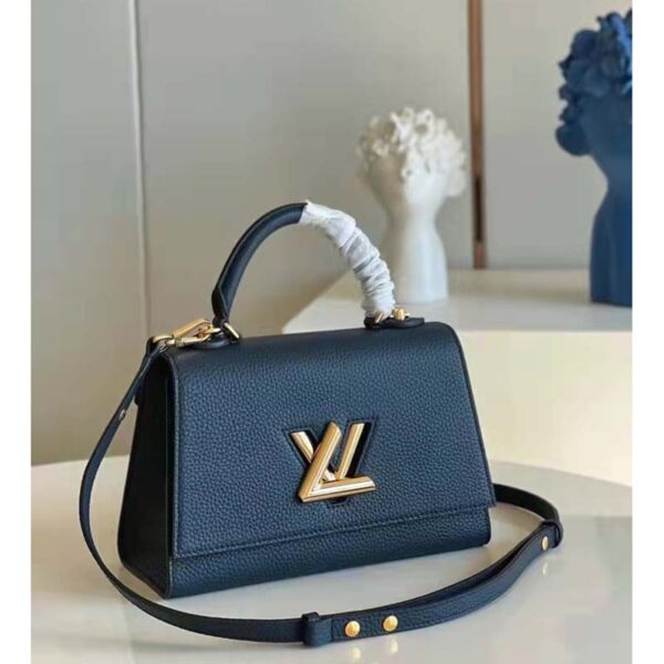 Louis Vuitton LV Unisex Twist One Handle PM Handbag Black Taurillon Leather (5)
