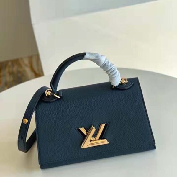 Louis Vuitton LV Unisex Twist One Handle PM Handbag Black Taurillon Leather (6)