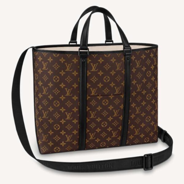 Louis Vuitton LV Unisex WeekEnd Tote GM Monogram Canvas Cowhide Leather