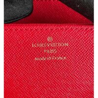 Louis Vuitton LV Unisex Zippy Wallet Red Monogram Coated Canvas Cowhide Leather