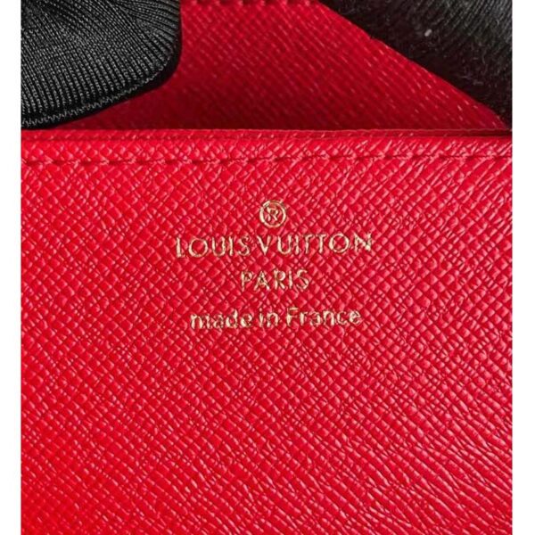 Louis Vuitton LV Unisex Zippy Wallet Red Monogram Coated Canvas Cowhide Leather (1)
