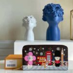 Louis Vuitton LV Unisex Zippy Wallet Red Monogram Coated Canvas Cowhide Leather - Imagen 2