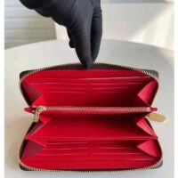 Louis Vuitton LV Unisex Zippy Wallet Red Monogram Coated Canvas Cowhide Leather
