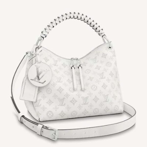 Louis Vuitton LV Women Beaubourg Hobo Bag Snow White Mahina Perforated Calf Leather