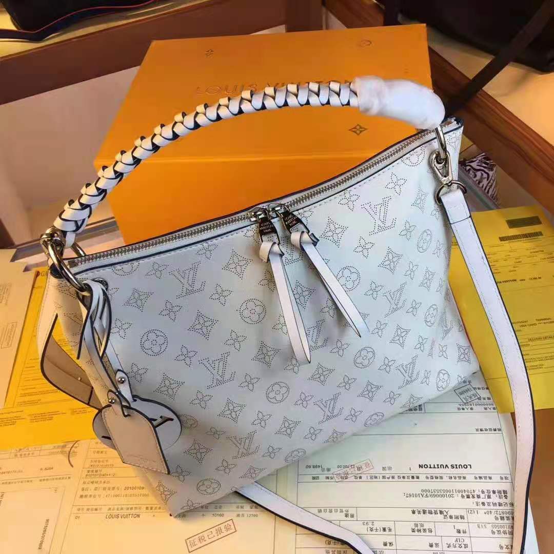 Louis Vuitton Snow Mahina Beaubourg Hobo MM Silver Tone Hardware