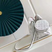 Louis Vuitton LV Women Bella Bucket Bag White Mahina Perforated Calf Leather