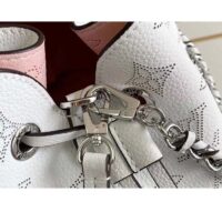 Louis Vuitton LV Women Bella Bucket Bag White Mahina Perforated Calf Leather