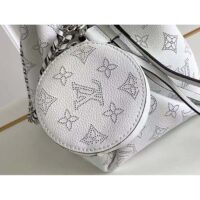 Louis Vuitton LV Women Bella Bucket Bag White Mahina Perforated Calf Leather