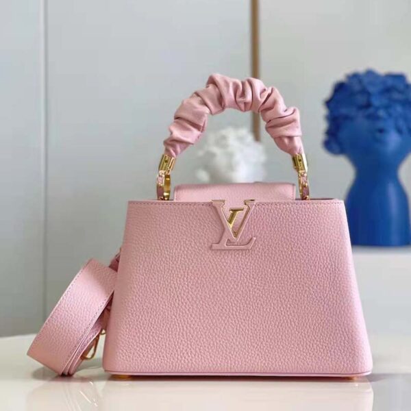 Louis Vuitton LV Women Capucines BB Handbag Pink Taurillon Calfskin (7)