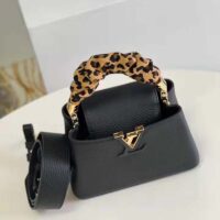 Louis Vuitton LV Women Capucines MM Black Taurillon Cowhide Leather