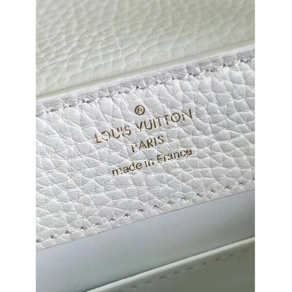 Louis Vuitton LV Women Capucines Mini Handbag White Taurillon Leather (10)